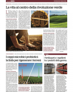 Articolo La Repubblica "La vita al centro della rivoluzione verde"del 29 giugno 2023